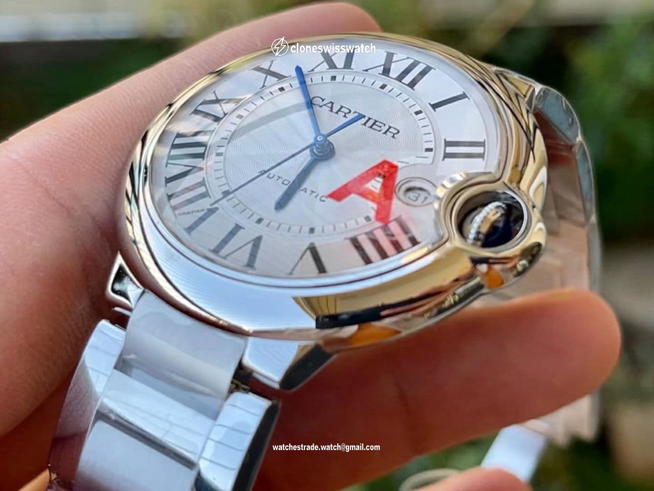 Ballon Bleu 42mm SS AF 1:1 Best Edition White Texture Dial on SS Bracelet A2824 V4 back Ballon Bleu 42mm SS AF 1:1 Best Edition White Texture Dial on SS Bracelet A2824 V4 back