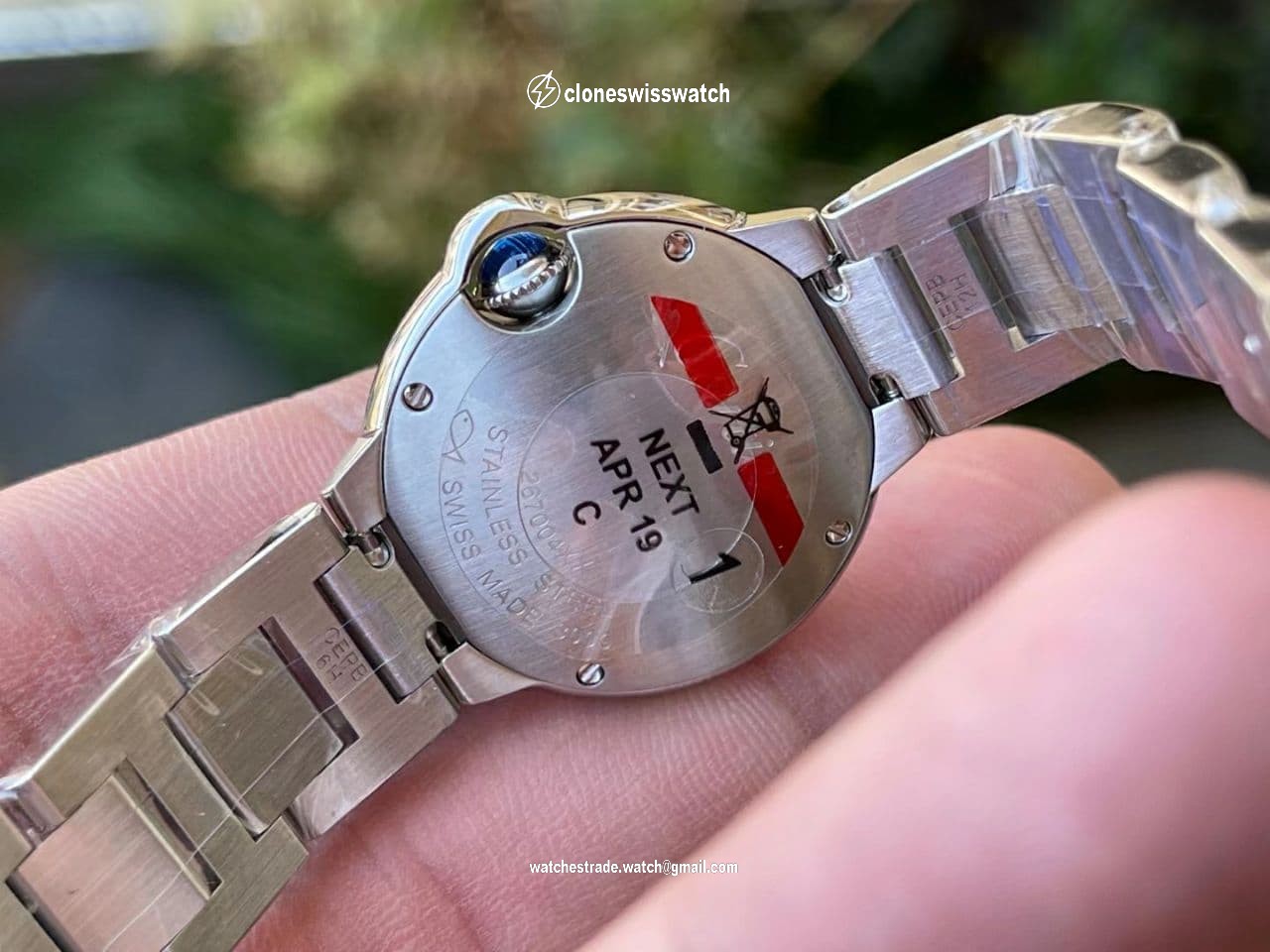 CAR0499 - Balon Bleu Ladies 28mm SS/SS Wht V6F V7 Swiss Qtz back CAR0499 - Balon Bleu Ladies 28mm SS/SS Wht V6F V7 Swiss Qtz back