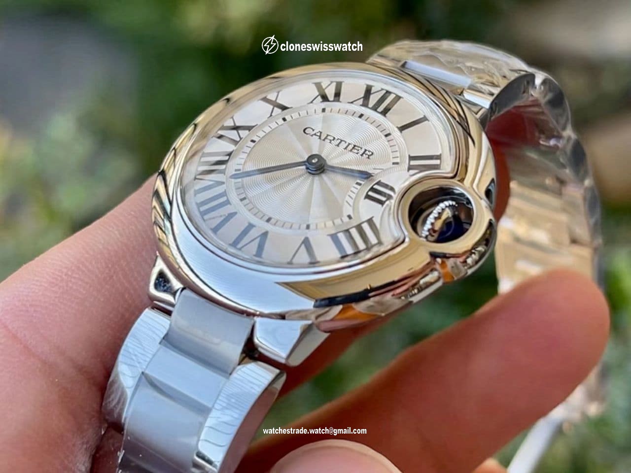 Ballon Bleu 33mm SS AF 1:1 Best Edition White Textured Dial on SS Bracelet Jap Quartz back Ballon Bleu 33mm SS AF 1:1 Best Edition White Textured Dial on SS Bracelet Jap Quartz back