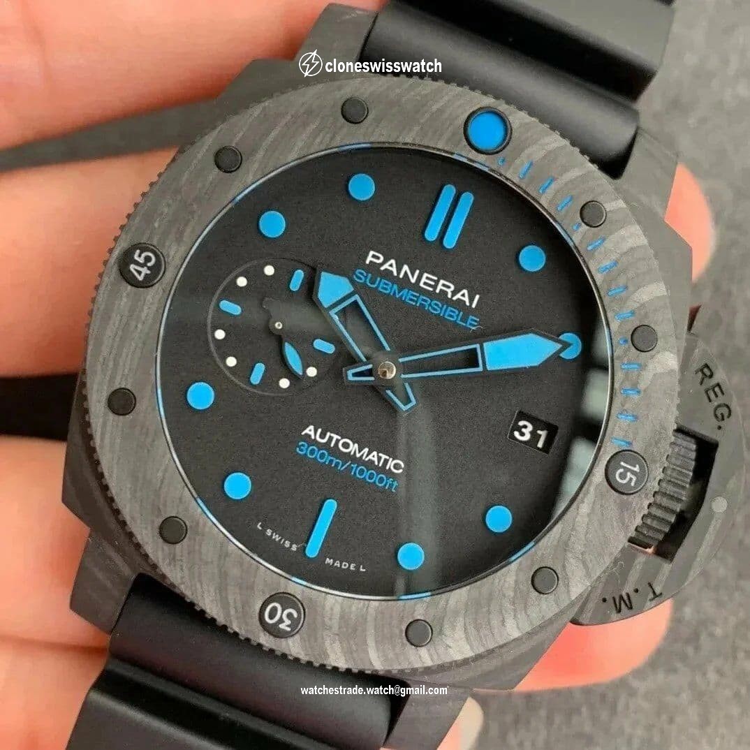 PAM960 Carbotech 42mm VSF Best Edition Black Dial Blue Markers on Rubber Strap P.9010 Clone back PAM960 Carbotech 42mm VSF Best Edition Black Dial Blue Markers on Rubber Strap P.9010 Clone back