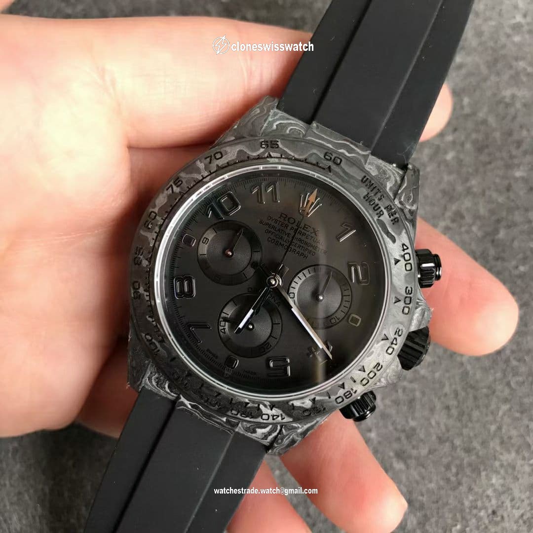 Daytona DIW Carbon OMF Best Edition Black/Black Dial on Black Leather Strap A4130 back Daytona DIW Carbon OMF Best Edition Black/Black Dial on Black Leather Strap A4130 back