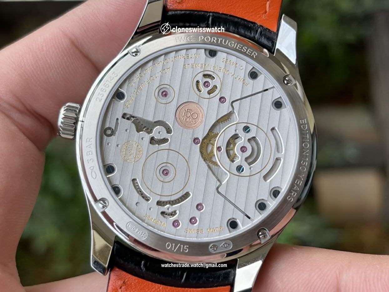 Portugieser Constant-Force Tourbillon Edition 150 Years SS BBR Best Edition Blue Dial back Portugieser Constant-Force Tourbillon Edition 150 Years SS BBR Best Edition Blue Dial back