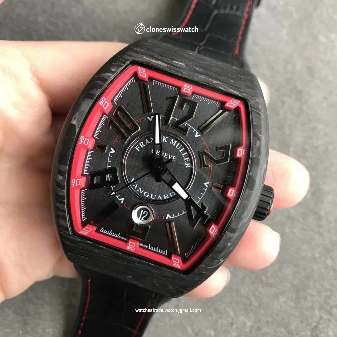 Vanguard Automatic Carbon Black/Red Carbon Dial on Black Nylon/Rubber Strap NH35A back Vanguard Automatic Carbon Black/Red Carbon Dial on Black Nylon/Rubber Strap NH35A back