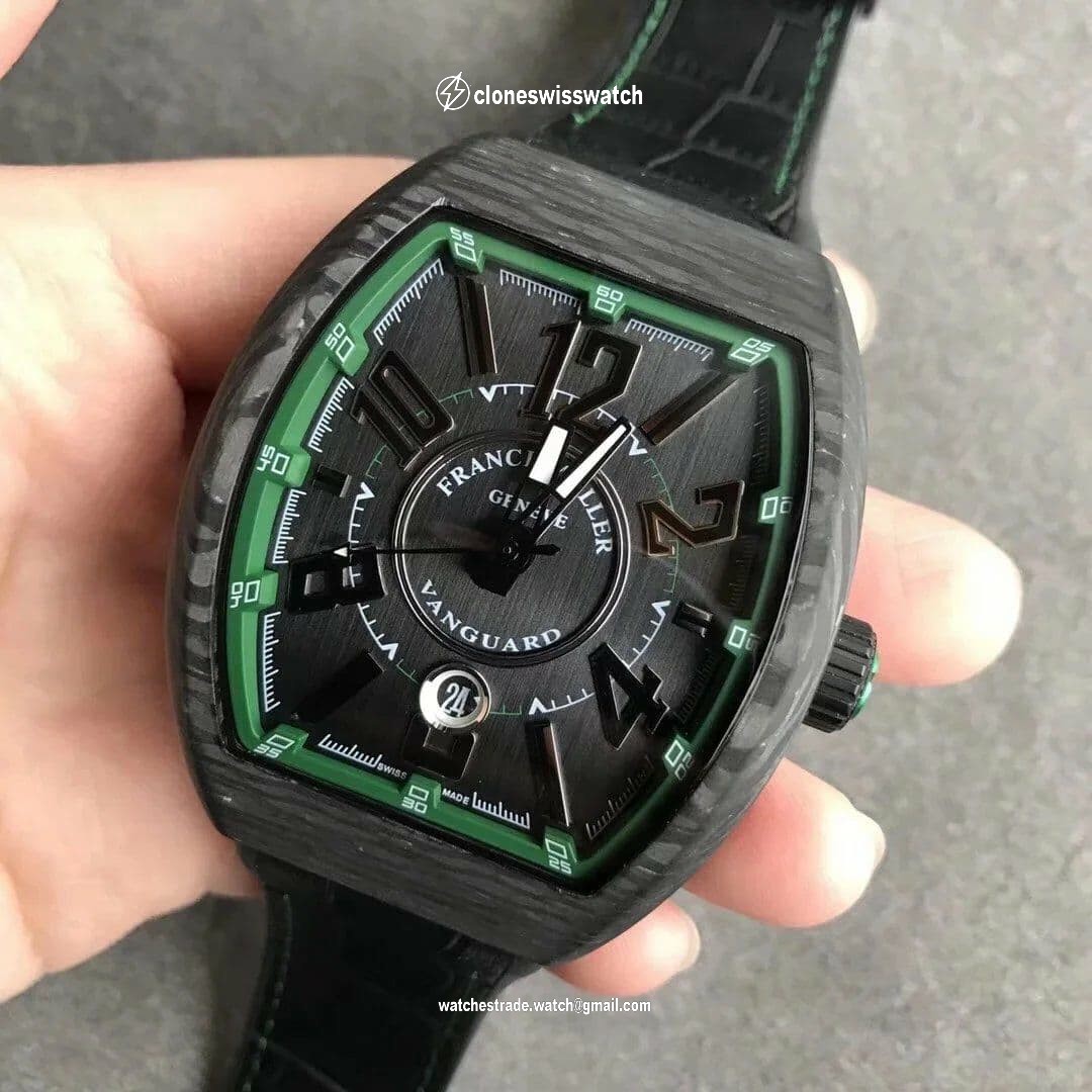 Vanguard Automatic Carbon Black/Green Carbon Dial on Black Nylon/Rubber Strap NH35A back Vanguard Automatic Carbon Black/Green Carbon Dial on Black Nylon/Rubber Strap NH35A back