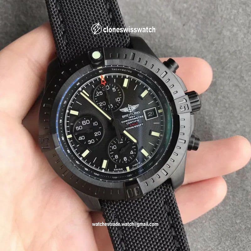 Colt Chronograph 44mm PVD Black Textured Dial on Black Rubber Strap A7750 back Colt Chronograph 44mm PVD Black Textured Dial on Black Rubber Strap A7750 back