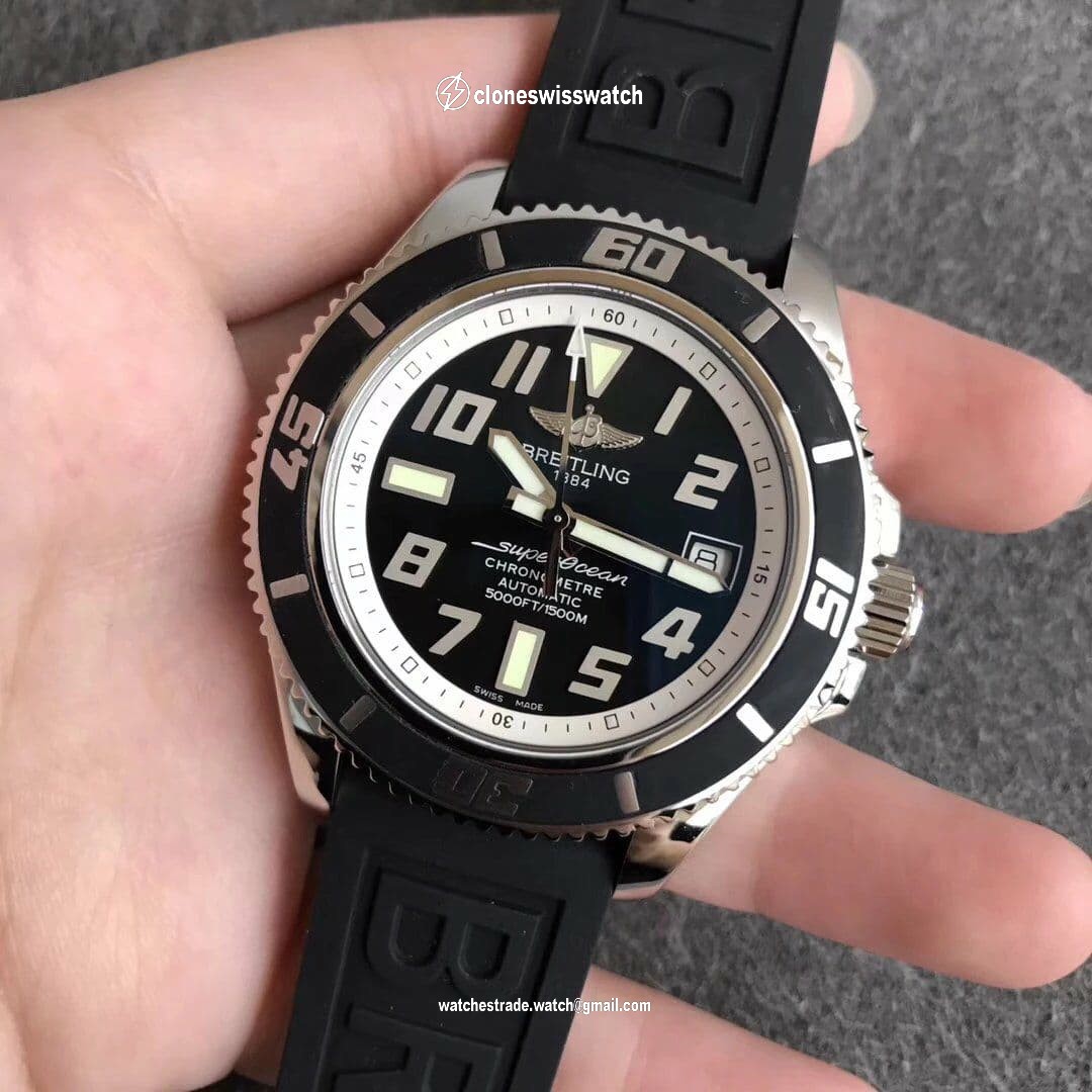 Breitling SuperOcean II 42mm SS/RU Black/Black ZF Asia 2836 back Breitling SuperOcean II 42mm SS/RU Black/Black ZF Asia 2836 back