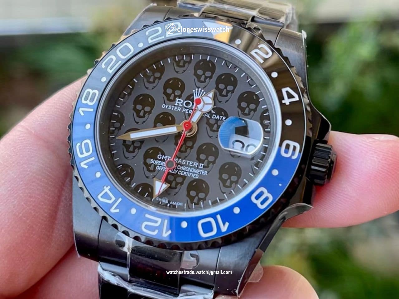 GMT-Master II 126719 BLRO Black/Blue Skull Ceramic 904L 1:1 Noob Best Edition Black Dial SA3285 V11 CHS back GMT-Master II 126719 BLRO Black/Blue Skull Ceramic 904L 1:1 Noob Best Edition Black Dial SA3285 V11 CHS back