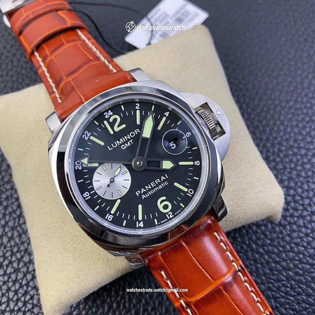 PAM088 R Luminor GMT 44mm VSF 1:1 Best Edition on Brown Leather Strap P.9001 Super Clone back PAM088 R Luminor GMT 44mm VSF 1:1 Best Edition on Brown Leather Strap P.9001 Super Clone back