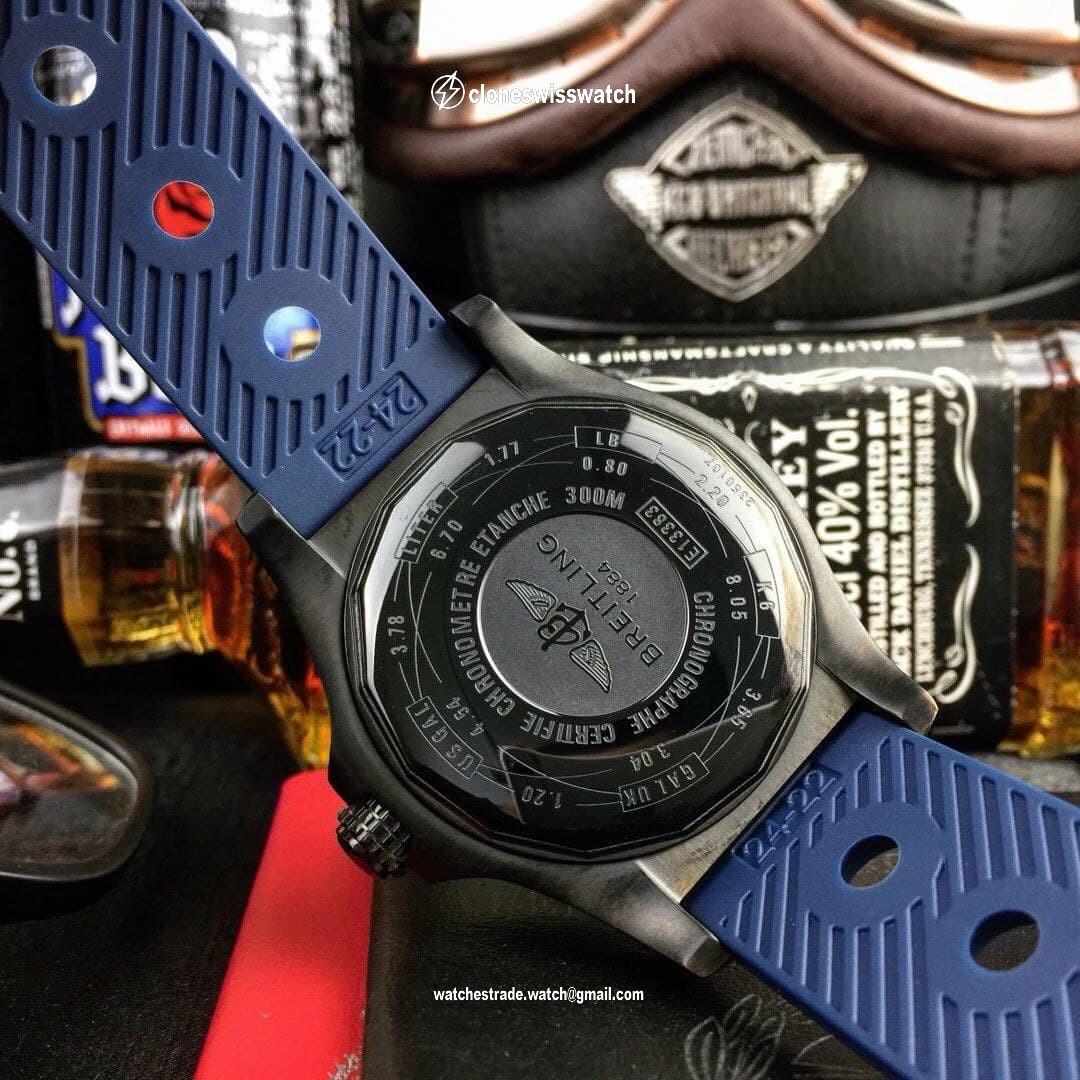 Breitling Avenger Blue Dial on Blue Nylon Strap back Breitling Avenger Blue Dial on Blue Nylon Strap back