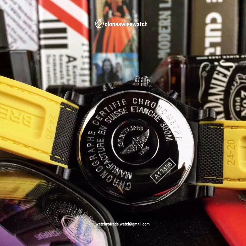 Breitling Avenger Black Dial on Black Nylon Strap back Breitling Avenger Black Dial on Black Nylon Strap back