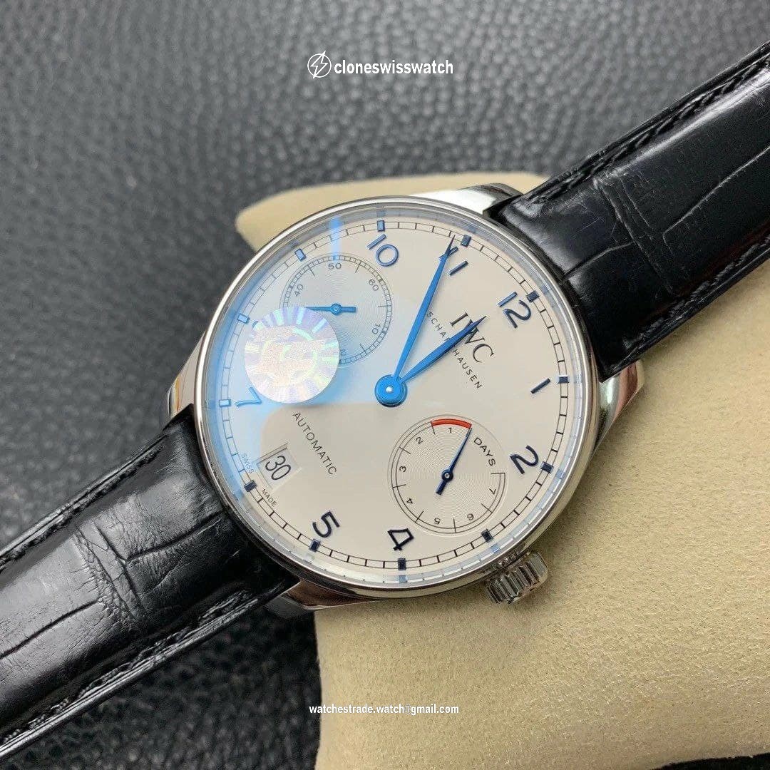 Portuguese Real PR IW500705 ZF 1:1 Best Edition White Dial Blue Markers on Brown Leather Strap A52010 back Portuguese Real PR IW500705 ZF 1:1 Best Edition White Dial Blue Markers on Brown Leather Strap A52010 back