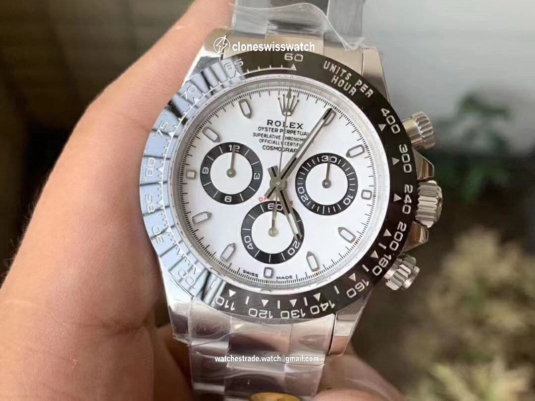 Daytona 116500 Noob 1:1 Best Edition 904L SS Case and Bracelet White Dial SA4130 V4 back Daytona 116500 Noob 1:1 Best Edition 904L SS Case and Bracelet White Dial SA4130 V4 back