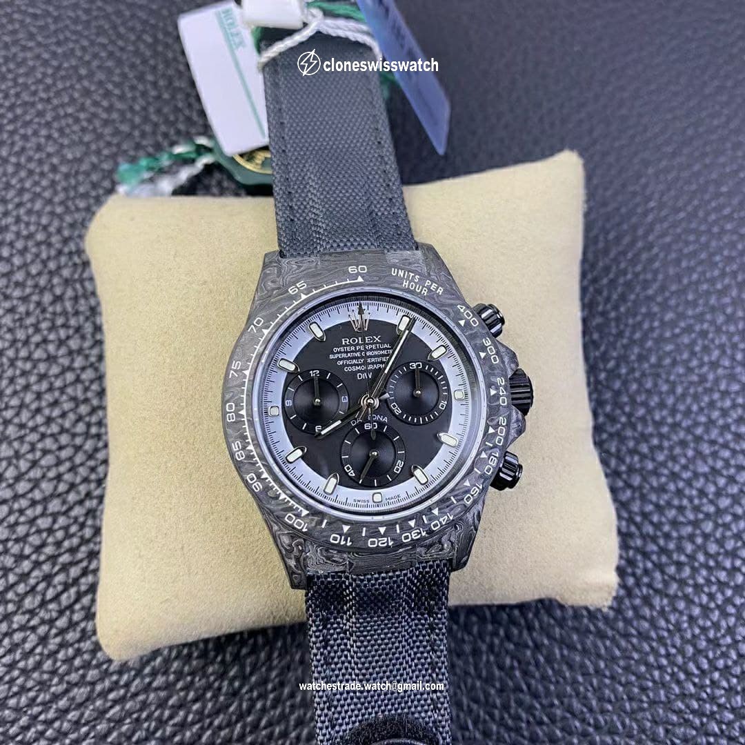 Daytona DIW Carbon OMF Best Edition Black/Black Dial on Black Leather Strap A4130 back Daytona DIW Carbon OMF Best Edition Black/Black Dial on Black Leather Strap A4130 back