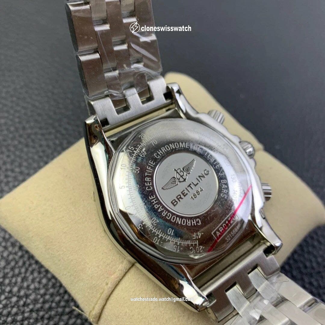 Chronomat B01 44 SS GF 1:1 Best Edition Blue Dial on SS Bracelet back Chronomat B01 44 SS GF 1:1 Best Edition Blue Dial on SS Bracelet back