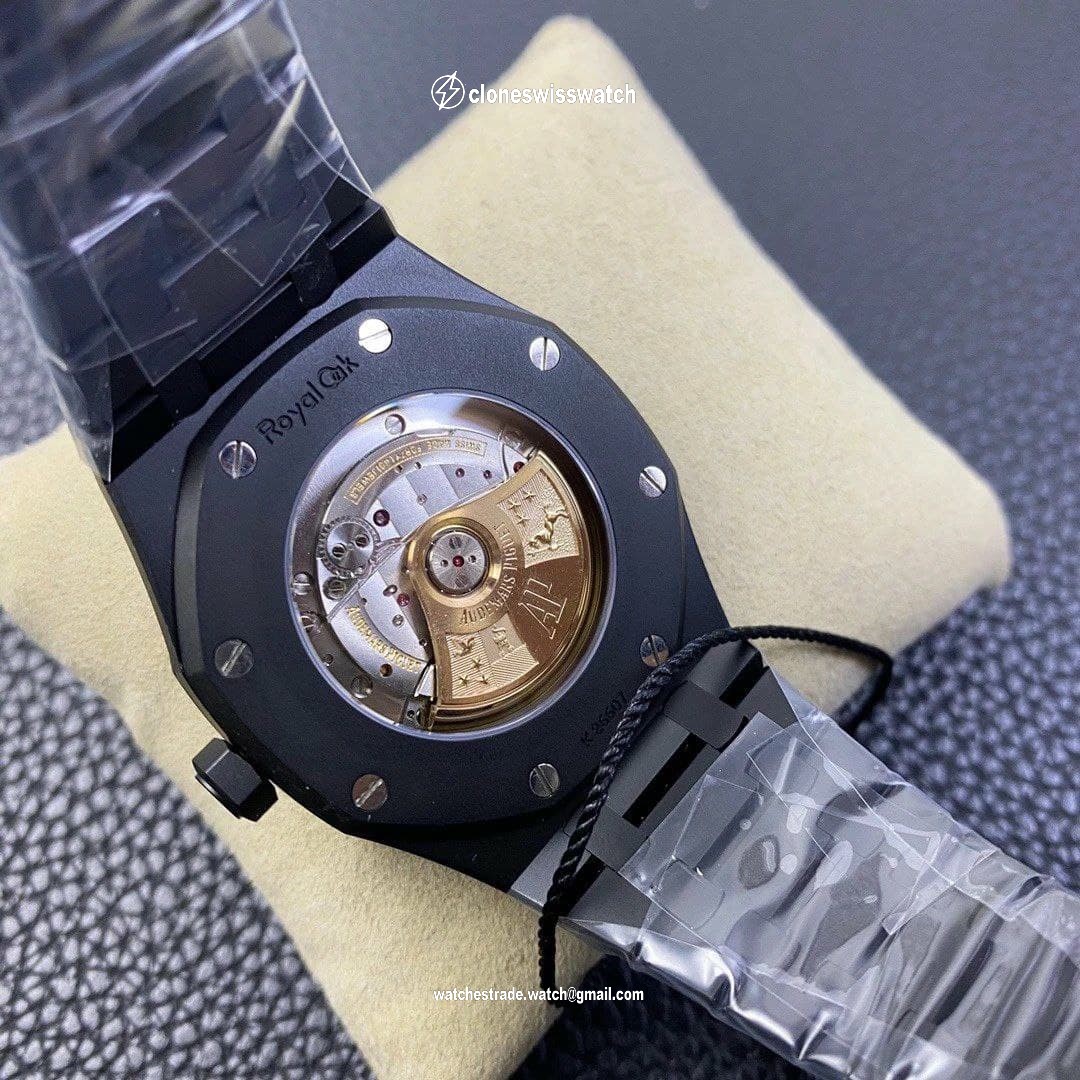 Royal Oak 41mm 15400 DLC ZF 1:1 Best Edition White Textured Dial on DLC Bracelet A3120 back Royal Oak 41mm 15400 DLC ZF 1:1 Best Edition White Textured Dial on DLC Bracelet A3120 back
