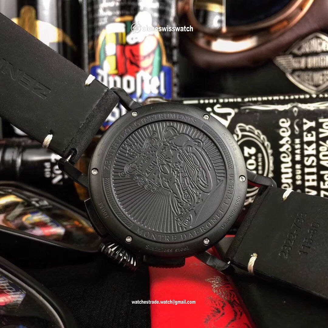 Zenith Pilot Black Case Black Dial Chrono back Zenith Pilot Black Case Black Dial Chrono back