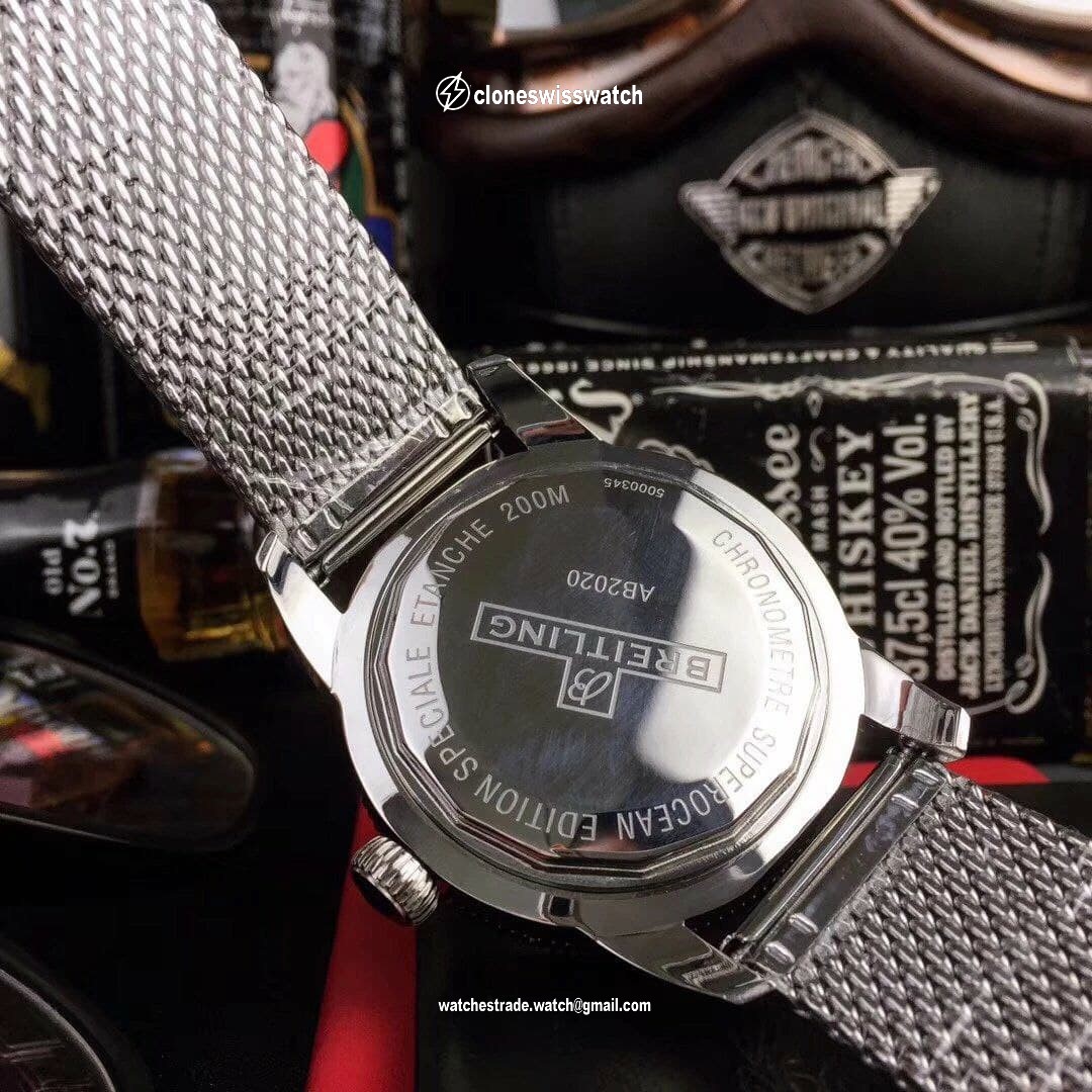 Breitling Super Ochean High Version On Solid Steel Strap Black Dial back Breitling Super Ochean High Version On Solid Steel Strap Black Dial back
