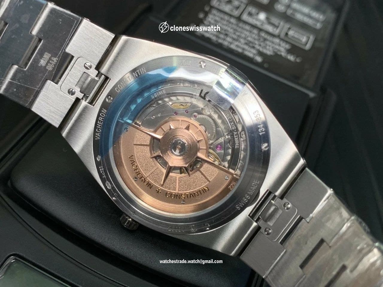 Overseas Ultra-Thin 2000V XF 1:1 Best Edition Black Dial on SS Bracelet back Overseas Ultra-Thin 2000V XF 1:1 Best Edition Black Dial on SS Bracelet back