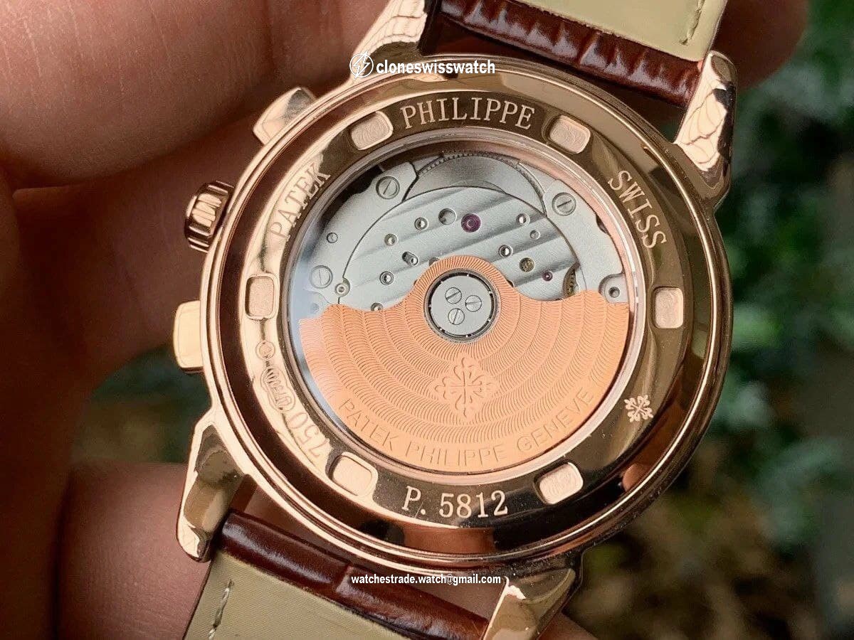 Patek Philippe 5270 1:1 Best Edition Version Diamond on Brown Leather Strap back Patek Philippe 5270 1:1 Best Edition Version Diamond on Brown Leather Strap back