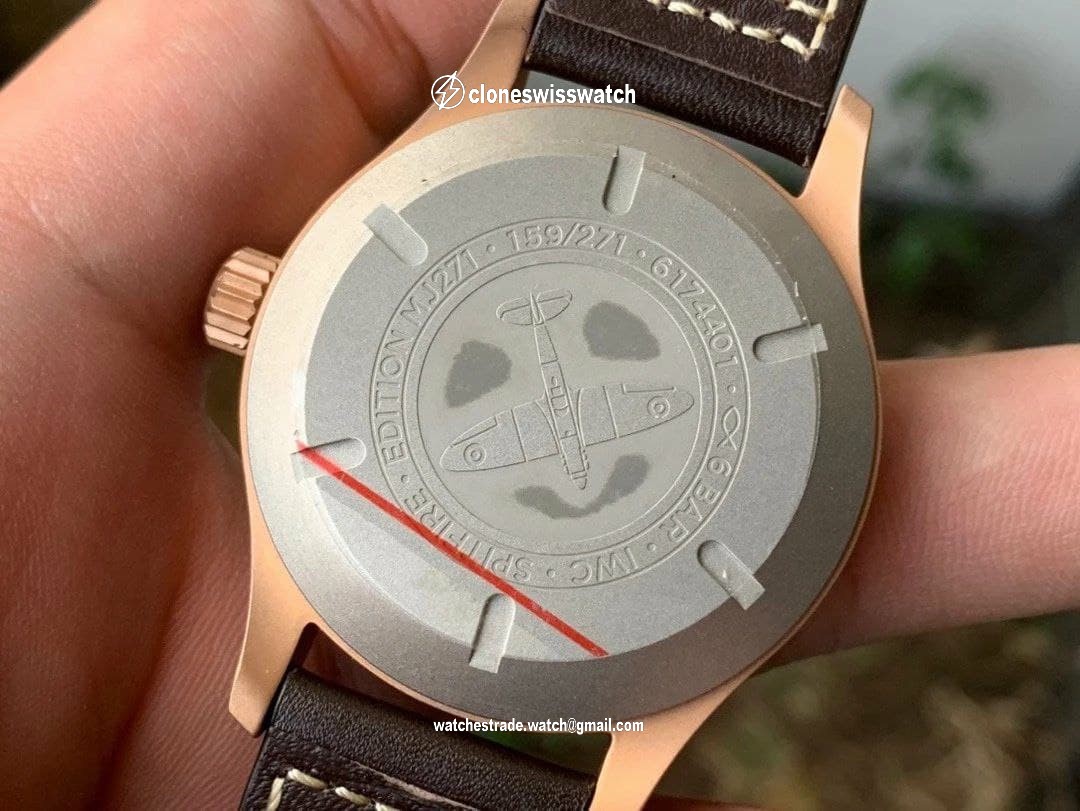 Pilot UTC Spitfire MJ271 Bronze ZF 1:1 Best Edition Green Dial on Brown Leather Strap back Pilot UTC Spitfire MJ271 Bronze ZF 1:1 Best Edition Green Dial on Brown Leather Strap back