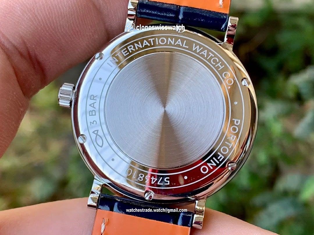 Portofino 37mm SS V7F 1:1 Best Edition Blue Dial on Blue Leather Strap back Portofino 37mm SS V7F 1:1 Best Edition Blue Dial on Blue Leather Strap back