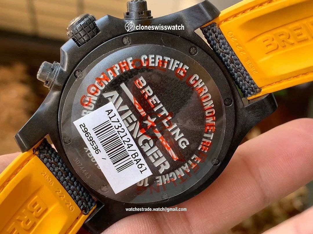 Avenger Hurricane 45mm Chrono GF 1:1 Best Edition Black Dial on Black Nylon Strap back Avenger Hurricane 45mm Chrono GF 1:1 Best Edition Black Dial on Black Nylon Strap back