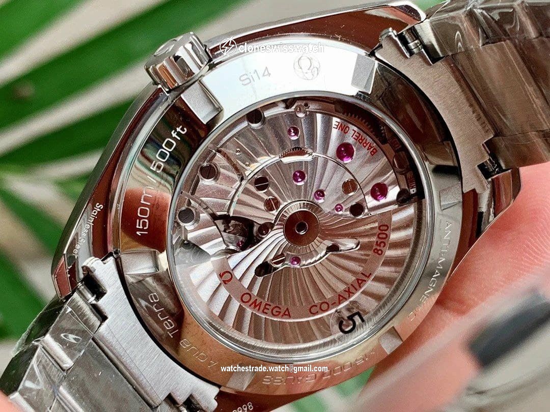 Omega Aqua Terra co axial white wave back Omega Aqua Terra co axial white wave back