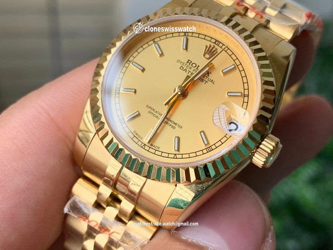 Rolex DJ Midsize 31mm Jub Flt YG/YG P-Gol/Stk 1:1 Best Edition Version back Rolex DJ Midsize 31mm Jub Flt YG/YG P-Gol/Stk 1:1 Best Edition Version back