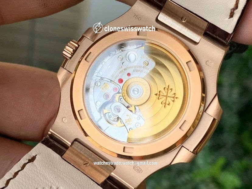Nautilus 5711/1R PPF 1:1 Best Edition Brown Textured Dial on Brown Leather Strap 324CS back Nautilus 5711/1R PPF 1:1 Best Edition Brown Textured Dial on Brown Leather Strap 324CS back