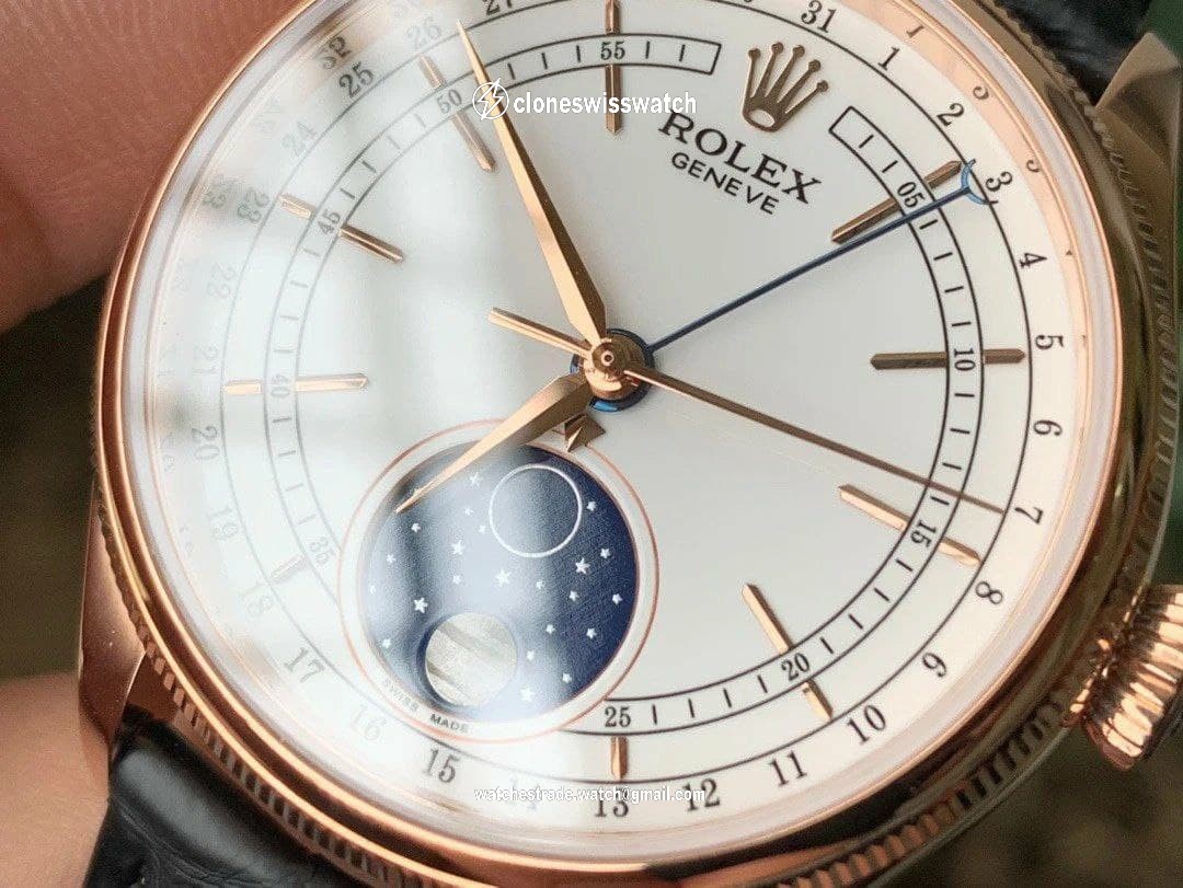 Rolex Cellini 50535 Moonphase RG/LE Wht 3195 back Rolex Cellini 50535 Moonphase RG/LE Wht 3195 back