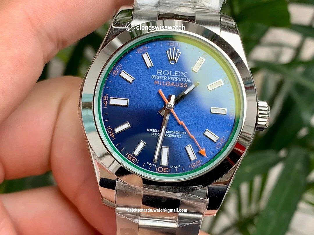 Rolex Milgauss Z Blue 116400GV 904L SS/SS 1:1 Best Edition Version Blue ARF A3131