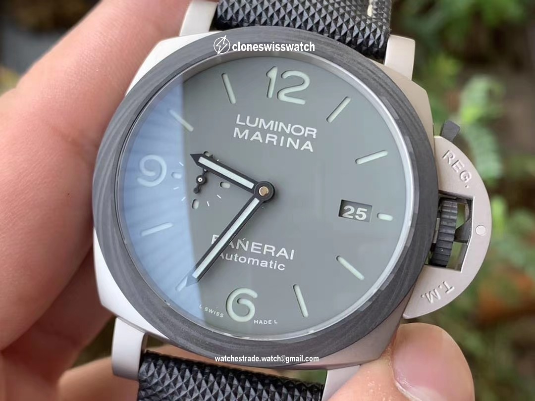 PAM 1662 SATIN-POLISHED TI VSF 1:1 BEST EDITION ON BLACK KEVLAR COMPOSITE STRAP P.9010 CLONE