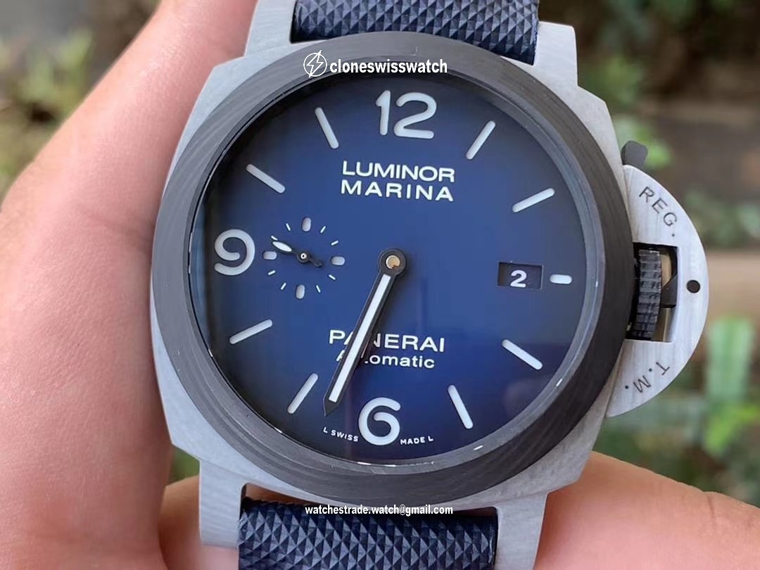 PAM 1663 CARBOTECH VSF 1:1 BEST EDITION BLUE DIAL ON BLUE KEVLAR COMPOSITE STRAP P.9010 CLONE