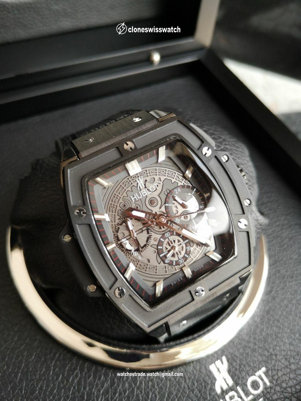 Hublot Spirit Black leather Strap