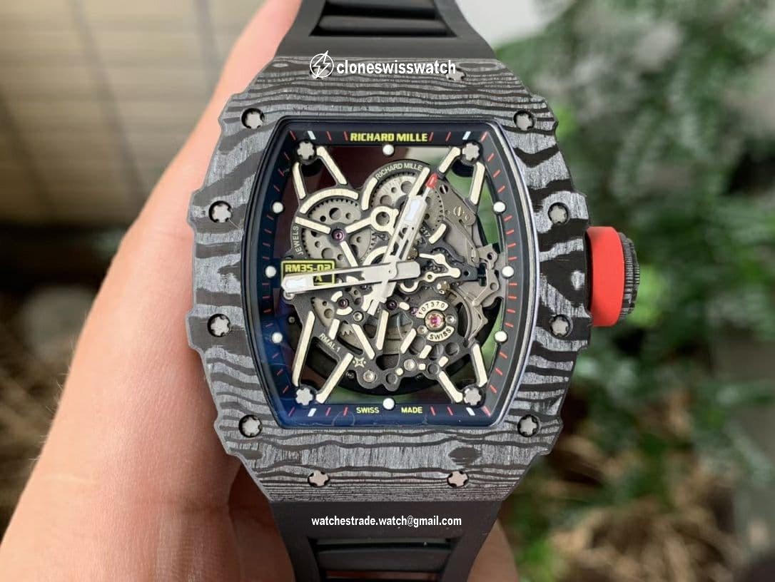 RM035-02 Real NTPT ZF 1:1 Best Edition Skeleton Dial on Black Rubber Strap V3