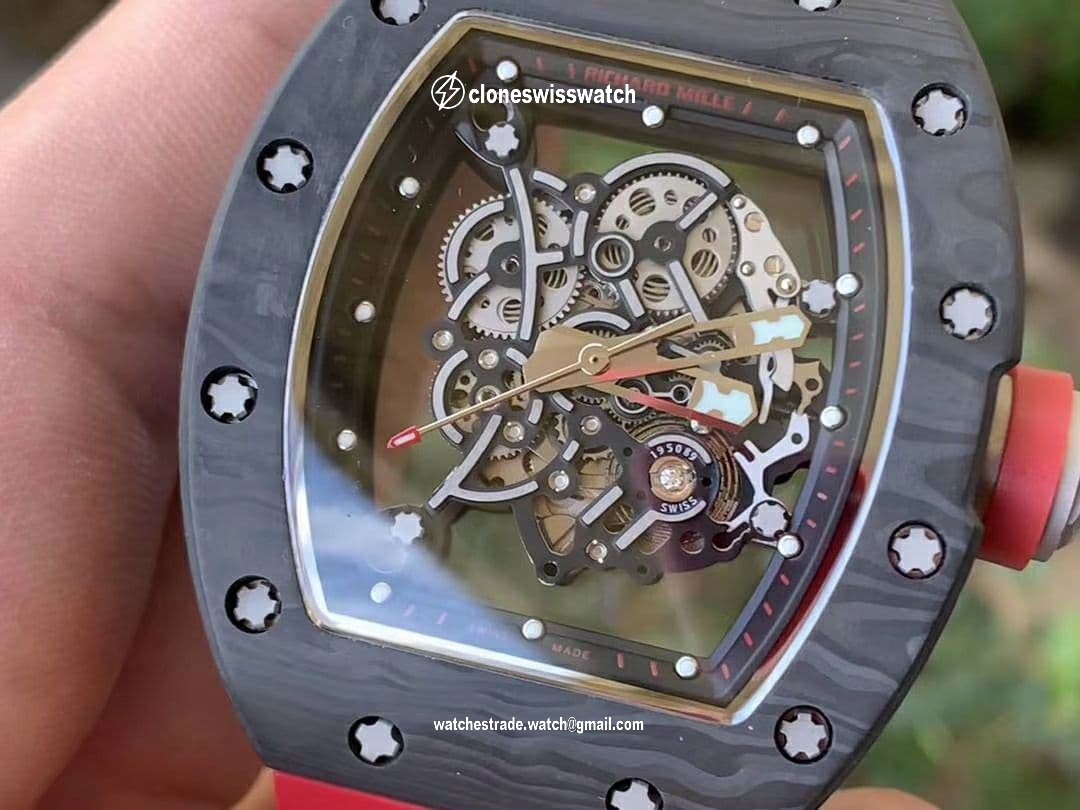 RM055 NTPT KVF Best Edition Skeleton Dial Gold on White Rubber Strap MIYOTA8215 V3