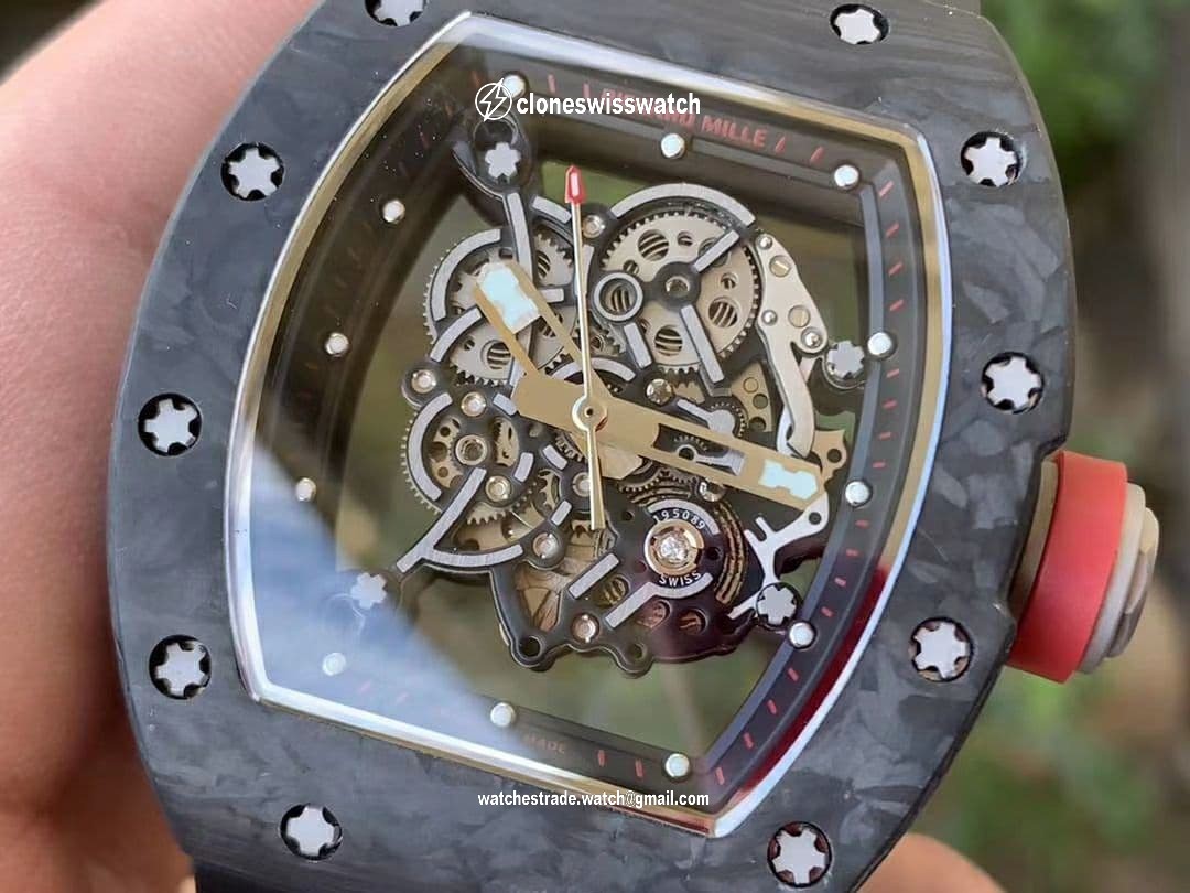 RM055 NTPT KVF Best Edition Skeleton Dial Gold on White Rubber Strap MIYOTA8215 V3