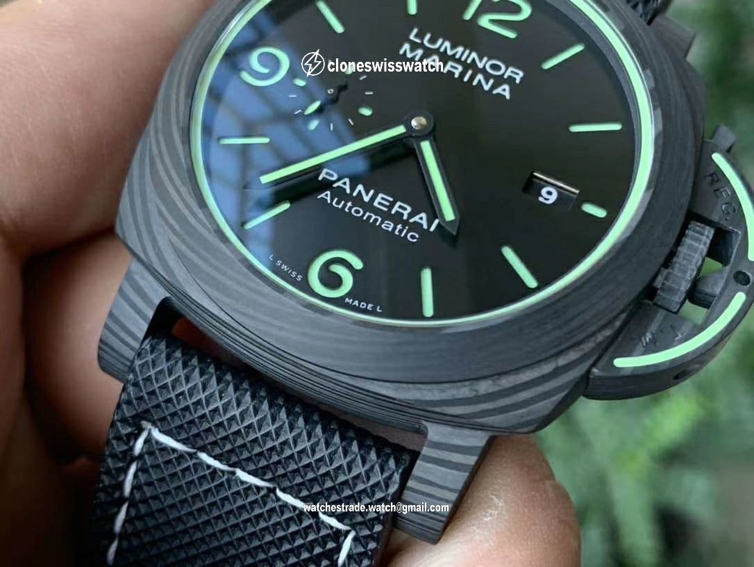 PAM1118 Luminor Marina Luminous Trilogy VSF 1:1 Best Edition on Black Sportech Strap P.9010 Clone