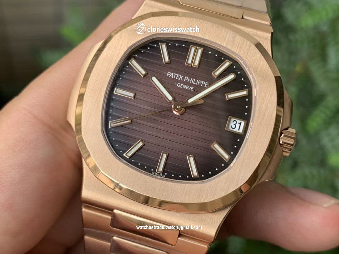 Nautilus 5711/1R PPF 1:1 Best Edition Brown Textured Dial on RG Bracelet 324CS