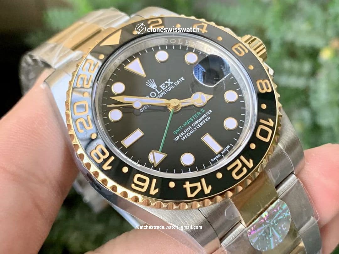 GMT-Master II 116713 LN Black Ceramic 904L Steel Wrapped Gold GMF 1:1 Best Edition SA3186 CHS V3