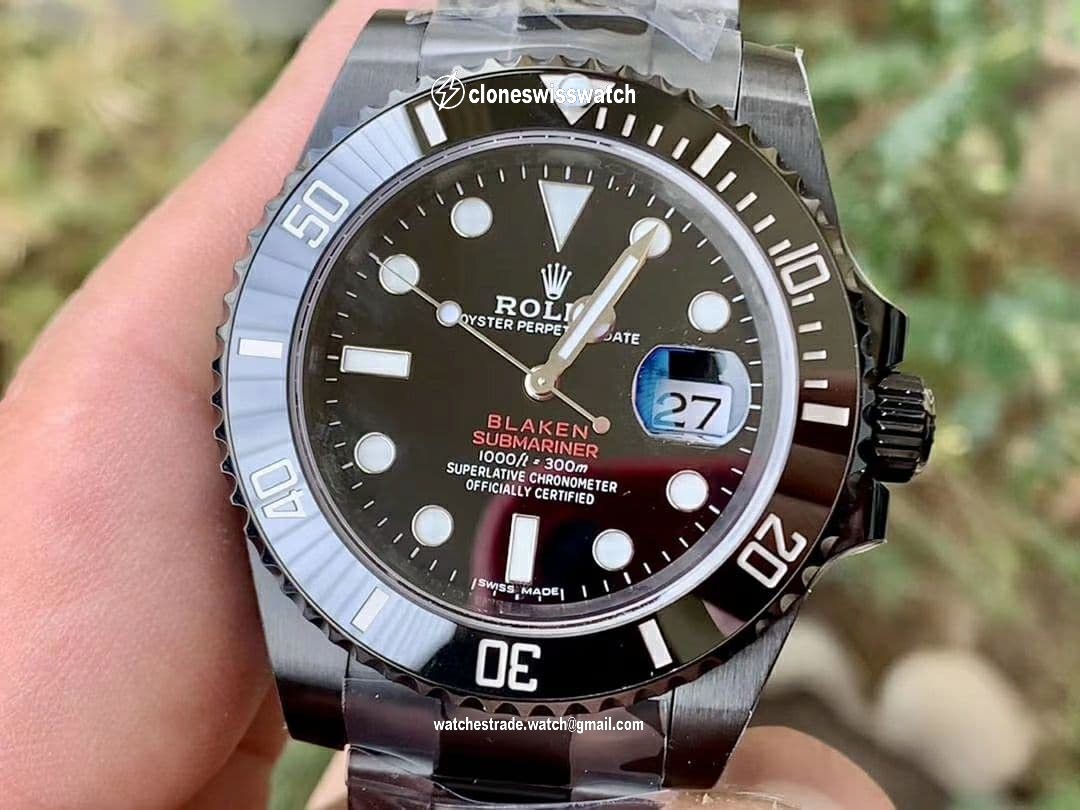 ROLSUB0321 - Blaken Submariner Date Black PVD/SS V6F A2824