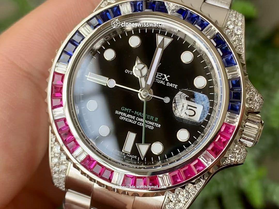 GMT-Master II 116710 Pepsi Diamonds 904L Steel GMF 1:1 Best Edition SA3186 CHS