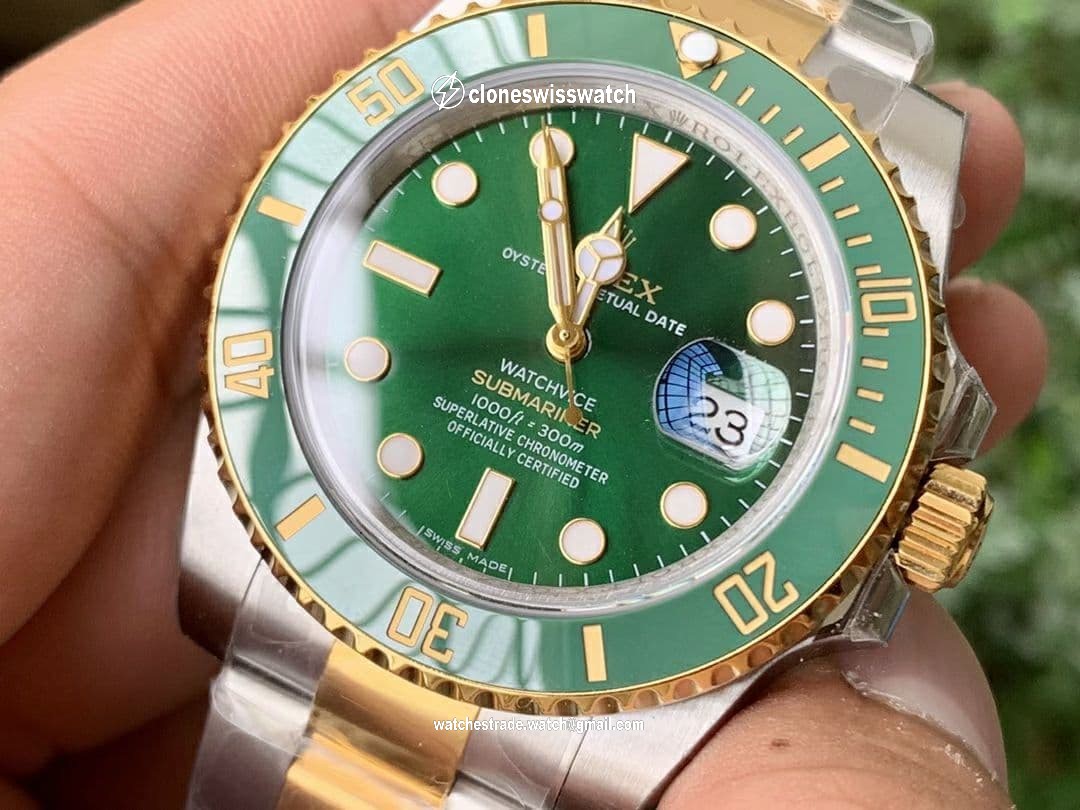 Submariner 116613 LV VRF Best Edition YG Wrapped Bezel Green Dial on SS/YG Bracelet A2836 MAX Version