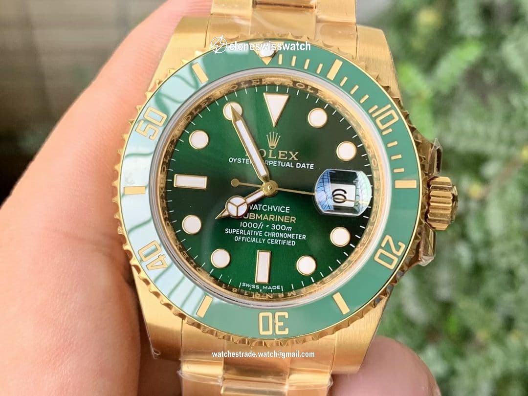 Submariner 116618 LV VRF Best Edition YG Wrapped Green Dial on YG Wrapped Bracelet A2836 MAX Version