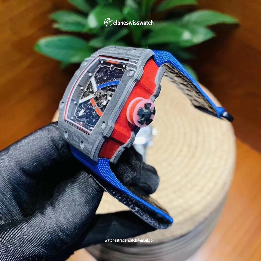 RM 67-02 High Jump Skeleton Dial on Blue Nylon Strap 6T51
