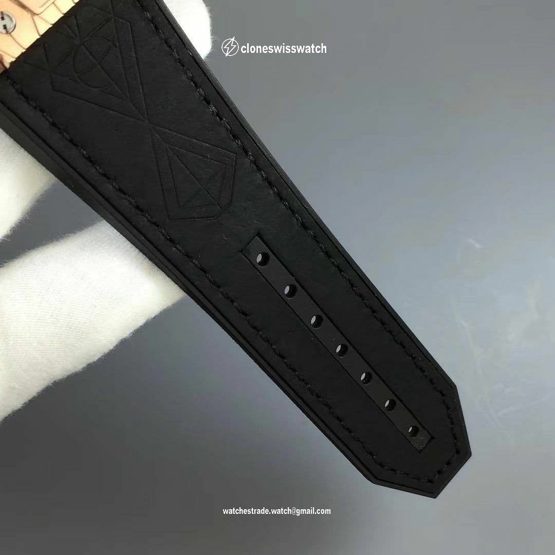 Big Bang Unico Sang Bleu Titanium HBF Skeleton Dial on Black Gummy Strap HUB1213