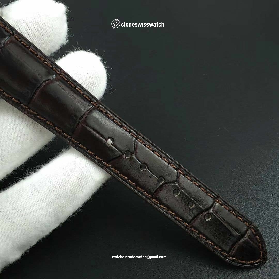 Casablanca RG Full Paved Diamonds White/Black Dial on Brown Leather Strap MIYOTA 8215