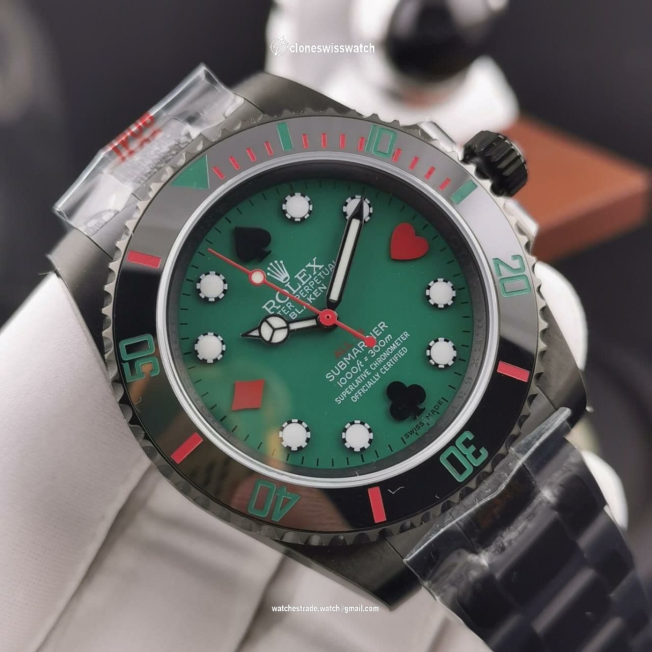 ROLSUB0322 - Blaken Submariner PVD/PVD Green IPKF A2836