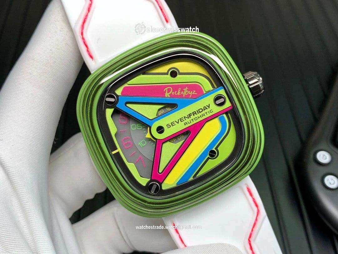 SevenFriday M3/05 Rocketbyz SVF 1:1 Best Edition on White Rubber Strap Miyota 8215