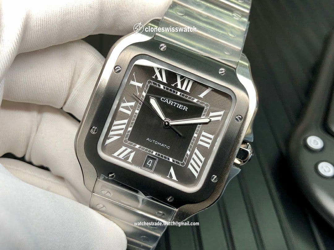 Santos de Cartier 40mm SS/PVD GF 1:1 Best Edition White Dial on YG SmartLinks Bracelet MIYOTA 9015 V2